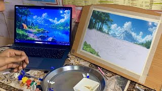 Painting nature view [upl. by Tallbot]