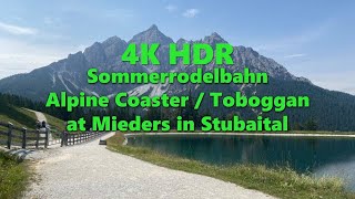 4K Sommerrodelbahn Alpine SlideCoaster Tobogganning at Serlesbahnen Mieders Stubaital Valley Tirol [upl. by Geibel]