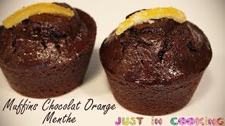 Recette de Muffins Chocolat Orange et Menthe [upl. by Byrn]