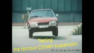 Citroën suspension in action old recordings from the 70s and 80s testtrack 2cv cx ds sm gs [upl. by Greggs334]