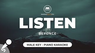 Listen  Beyonce Male Key  Piano Karaoke [upl. by Thorrlow]