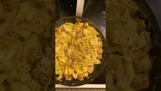 Chicken Alfredo pappardelle homemadefood pasta dinnerideas [upl. by Crescint]