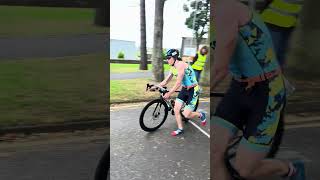 Flying through the dismount 🚀🚴‍♂️ Triathlon Multisport GreatExperiences shorts [upl. by Kimball]