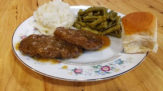 Salisbury Steak And Gravy  100 Year Old Recipe  The Hillbilly Kitchen [upl. by Easlehc]