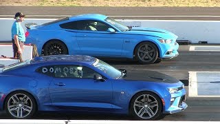 Youve been waiting for this 2017 Camaro 2SS vs 2017 Mustang GTdrag race [upl. by Finnie]