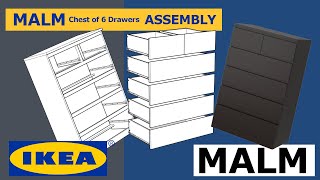 How to Assemble IKEA Malm Chest of 6 Drawers [upl. by Dorrehs539]