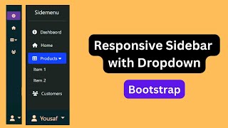 Sidebar with Dropdown Menu using Bootstrap 5  Side Menu with Sub Menu in Bootstrap 5 [upl. by Ahtennek]