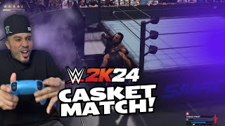 WWE 2k24 Casket Match Full Gameplay [upl. by Ellehcem]