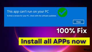 Fix This App Cant Run on Your PC in Windows 10 amp 11  StepbyStep Guide [upl. by Nirej333]