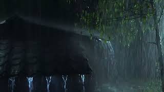 Powerful Thunderstorm at Night  Terrible Rainstorm amp Very Intense Thunder Sounds on Tin Tent Roof [upl. by Seaver]