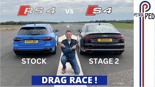 Audi RS4 vs REVO Stage 2 Audi S4 vs Stock Audi S4  DRAG RACE [upl. by Faires]