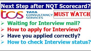 Whats next step after getting NQT Scorecard  How to apply for Interview  Waiting for Interview [upl. by Arlin812]