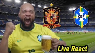 REACT AO VIVO ESPANHA 3X3 BRASIL l Amistoso data FIFA [upl. by Ahsats]