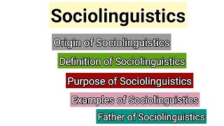 Sociolinguistics an introduction to Language and Society  Definition  Characteristics  Examples [upl. by Deste]