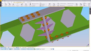 Large Span Portal Frame with Castellated Rafters  Tekla Structures [upl. by Gnivre]