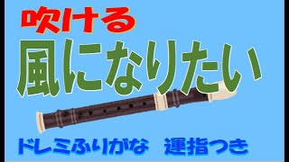 風になりたい アルトリコーダー ドレミ運指つき [upl. by Puff981]