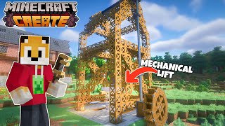 I built a MECHANICAL LIFT in Minecraft Create Mod [upl. by Inobe315]