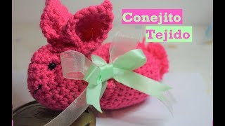 Conejito Tejido de un cuadrado  MUY FÁCIL  Tutorial  DIY  AnabelMonGar [upl. by Airod]