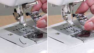 Brother sewing machines  Replacing the presser foot [upl. by Yleoj]