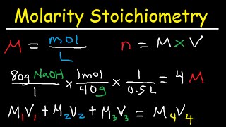 Molarity Dilution Problems Solution Stoichiometry Grams Moles Liters Volume Calculations Chemistry [upl. by Aicile]