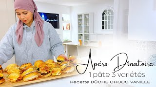 Apéro Dinatoire  1 pâte 3 Apéritifs  Burgers Navette  Bagels  Meilleure ReCette Bûche Chocolat [upl. by Kassaraba]