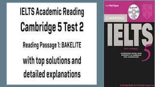 IELTS 5 READING TEST 2 PASSAGE 1  BAKELITE ouTube ·IELTS Pakistan [upl. by Aicele]