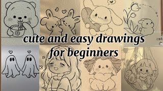 easy drawings for beginners  part1  cute simple drawings l drawing ideas 💡 [upl. by Cioban6]