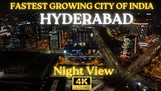 Best view of Hyderabad City  Night Drone Visuals  Hitech City  IT Hub of India  Cinematic 4K [upl. by Maisie]