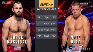 JORGE MASVIDAL VS NATE DIAZ FULL FIGHT UFC 300 [upl. by Ylrehs958]