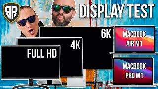 M1 MacBook Pro vs M1 MacBook Air  Ultimativer Externer Display Test  Full HD 4K 6K [upl. by Matias]