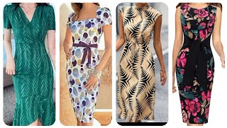 simply gorgeous and elegant printed bodycon dress design for women to look younger 2024 💞💞💞 [upl. by Ayotl203]