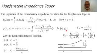 Chapter05 20 Klopfenstein Impedance Taper [upl. by Treblihp]