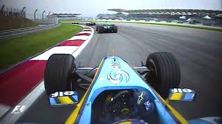 Fernando Alonsos Superb Start  2004 Malaysian Grand Prix [upl. by Winonah]