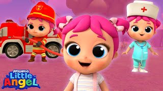 Lets Play Dress Up With Jill 🚓🚒🚑  Jills Playtime  Little Angel Kids Songs amp Nursery Rhymes [upl. by Madaih185]