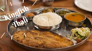 Huge kingfish thali in Goa Surmai thali Fish goanseafood [upl. by Vergne]