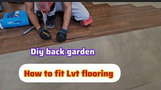 How to fit karndean Lvt flooring glue down system  Knight tile planks flooring  diy back garden [upl. by Eniad]