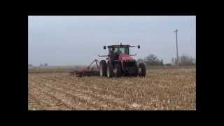 Versatile 290 Tractor disking corn stalks near Lohrville Iowa [upl. by Sherline726]