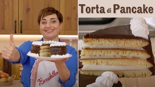 TORTA DI PANCAKE AL CIOCCOLATO di Benedetta Rossi  Ricetta TV Fatto in Casa per Voi [upl. by Sharleen]