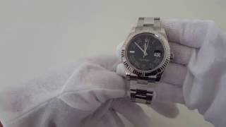 Rolex 41mm Mens Datejust II  Model 116334  Black Roman Numeral Dial [upl. by Lenra]