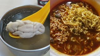 Eating Taiwanese Ramen Pig Brain Soup amp Breakfast From 7Eleven [upl. by Jedlicka422]