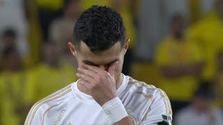 Cristiano Ronaldo crying after missed Penalty vs AlTaawoun Al Nassr vs AlTaawoun Kings Cup [upl. by Ainnet284]