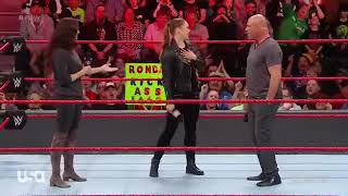 Kurt Angle And Ronda Rousey Destroys Triple H And Stephanie Mcmahon FULL SEGMENTWWE RAW [upl. by Nemracledairam]