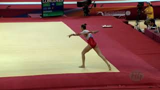 DERWAEL Nina BEL  2018 Artistic Worlds Doha QAT  Qualifications Floor Exercise [upl. by Ylrrad]