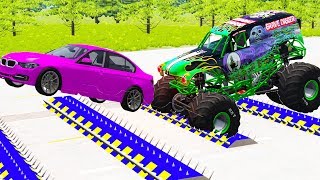 Speed Bumps Spike Strips Police Crashes  Beamng drive [upl. by Basil]