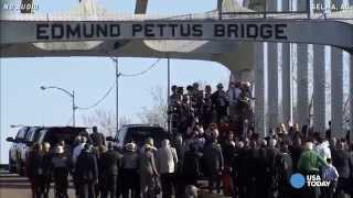 Watch Obama walk across Edmund Pettus Bridge in Selma [upl. by Teplitz]