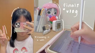 FINALS STUDY VLOG📖cramming for exams daily afterschool routine anxiety productive [upl. by Feinleib]