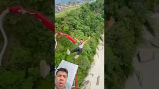 Shati le yasto k gardiyo funny bungeejumpinginnepal comedy bunjeejumping bungeejump [upl. by Juta203]