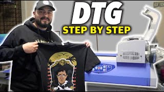 DTG Printing Step By Step  Omniprint  FreeJet 330  Millennial Threads [upl. by Repsag288]