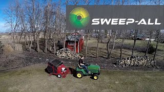 Gas Powered Lawn Sweeper for Leaves Sticks Acorns amp More [upl. by Enisaj]