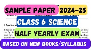 CLASS 6 SCIENCE HALF YEARLY EXAM QUESTION PAPER 202425  curiousity halfyearlyquestionpaper [upl. by Adnima]